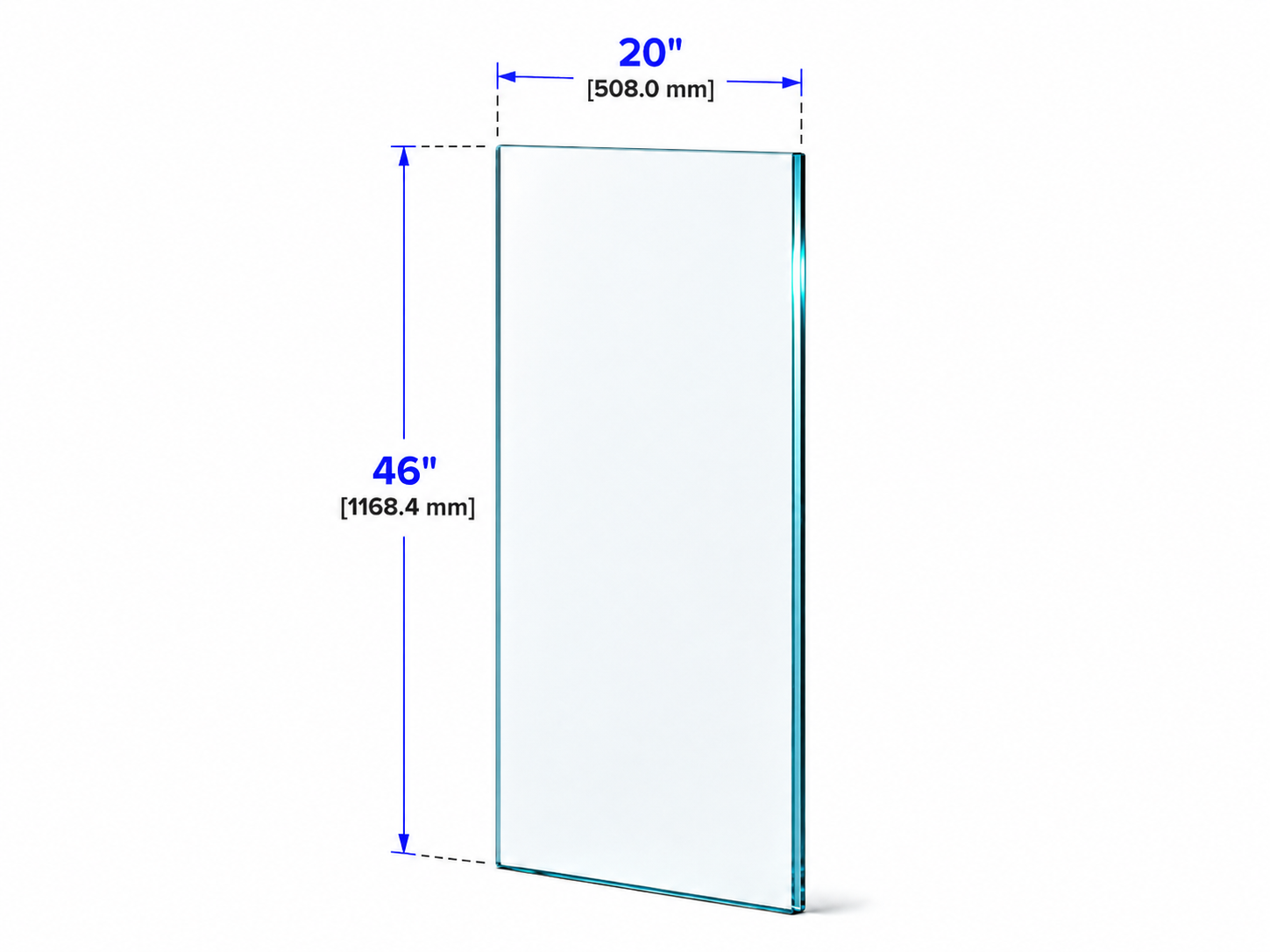 1/2" Railing Glass Panel - 46" Height