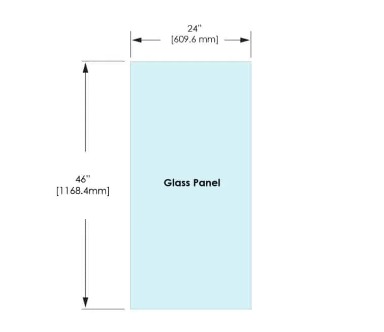 1/2" Railing Glass Panel - 46" Height