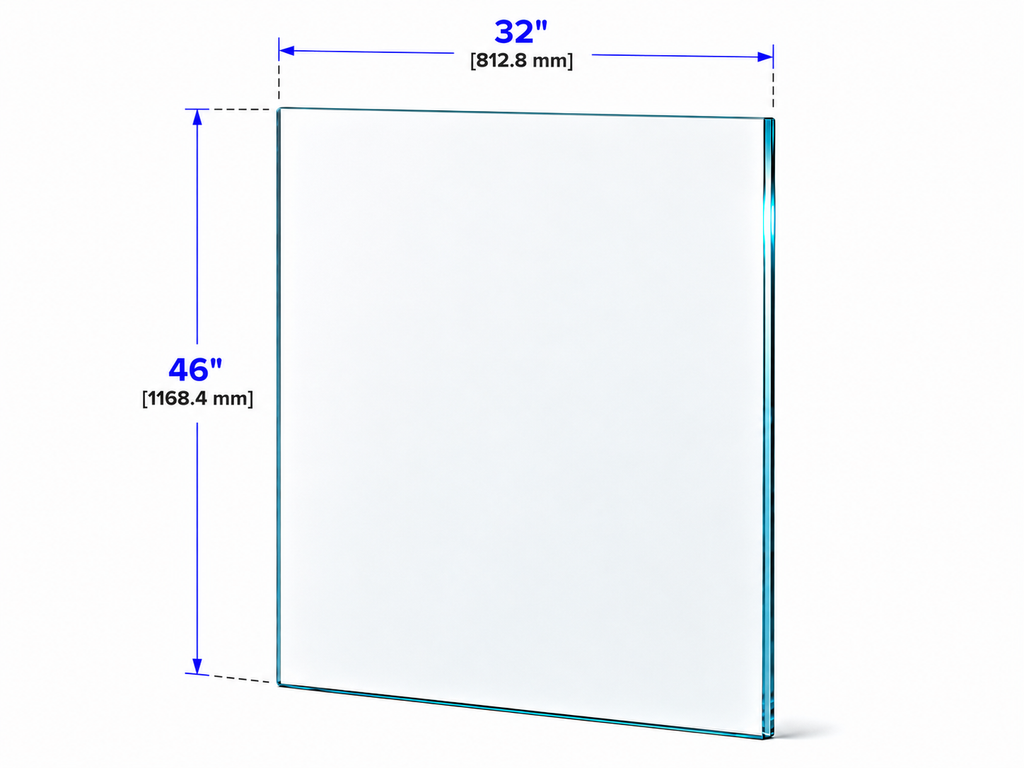 1/2" Railing Glass Panel - 46" Height