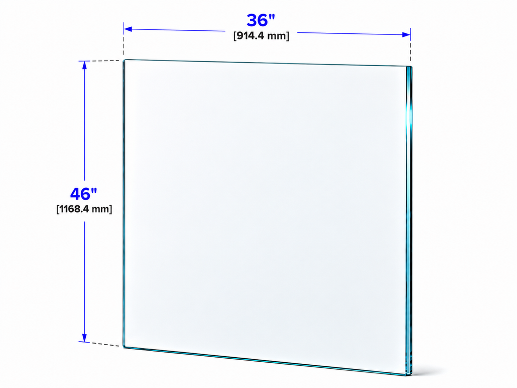 1/2" Railing Glass Panel - 46" Height