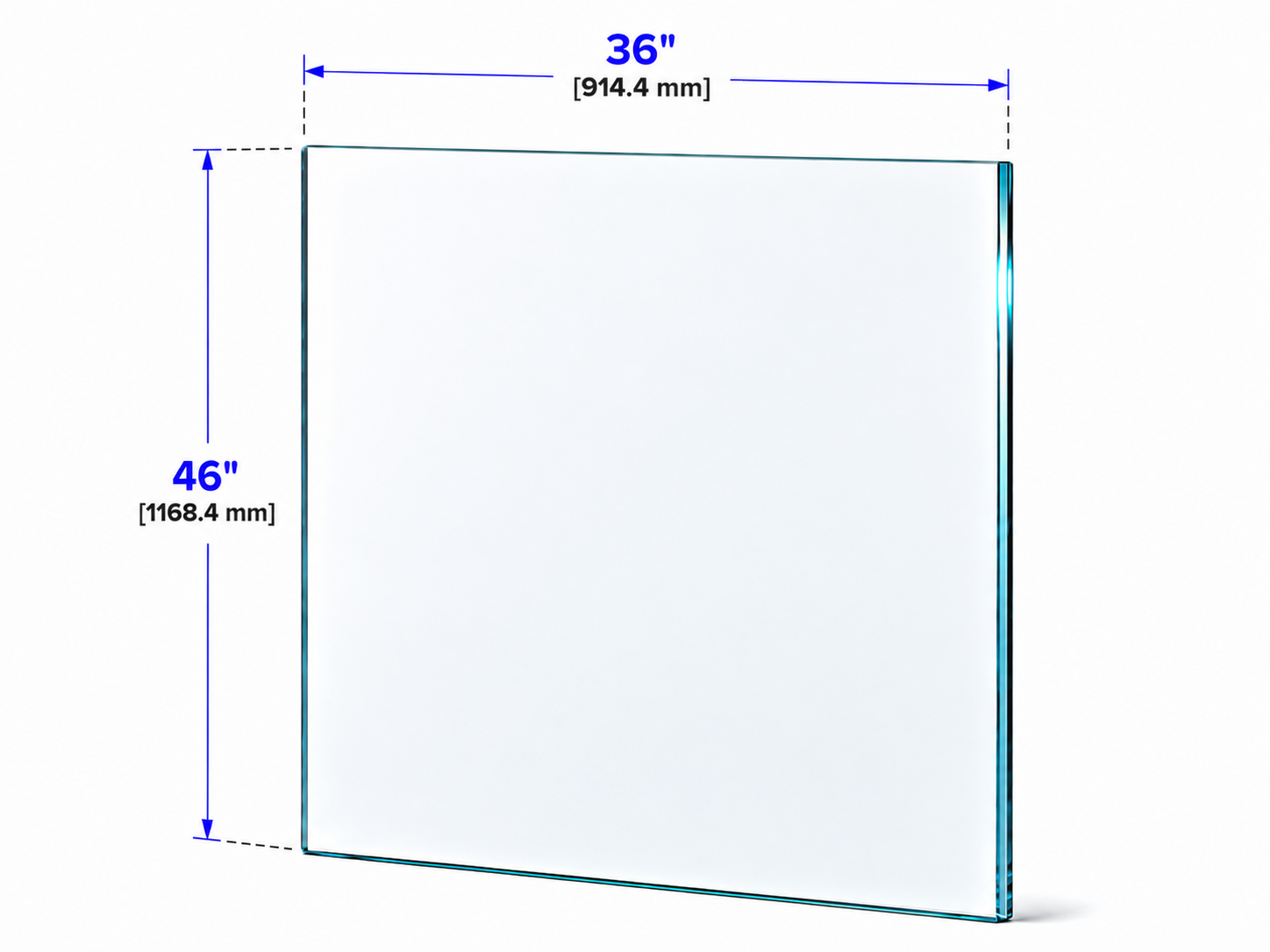 1/2" Railing Glass Panel - 46" Height