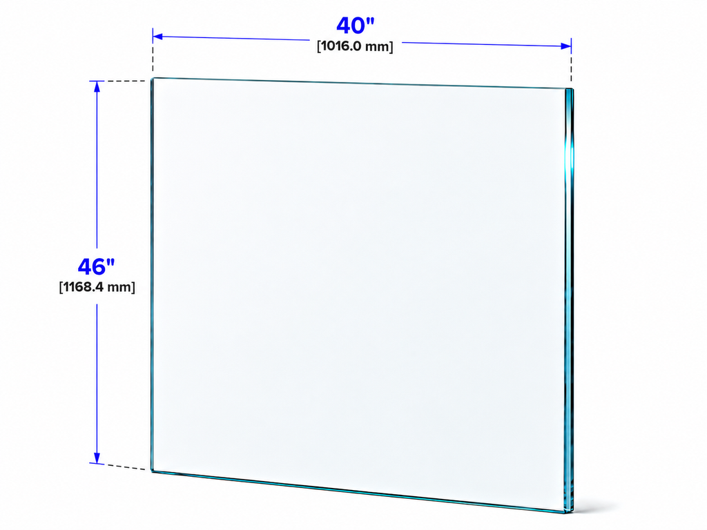 1/2" Railing Glass Panel - 46" Height