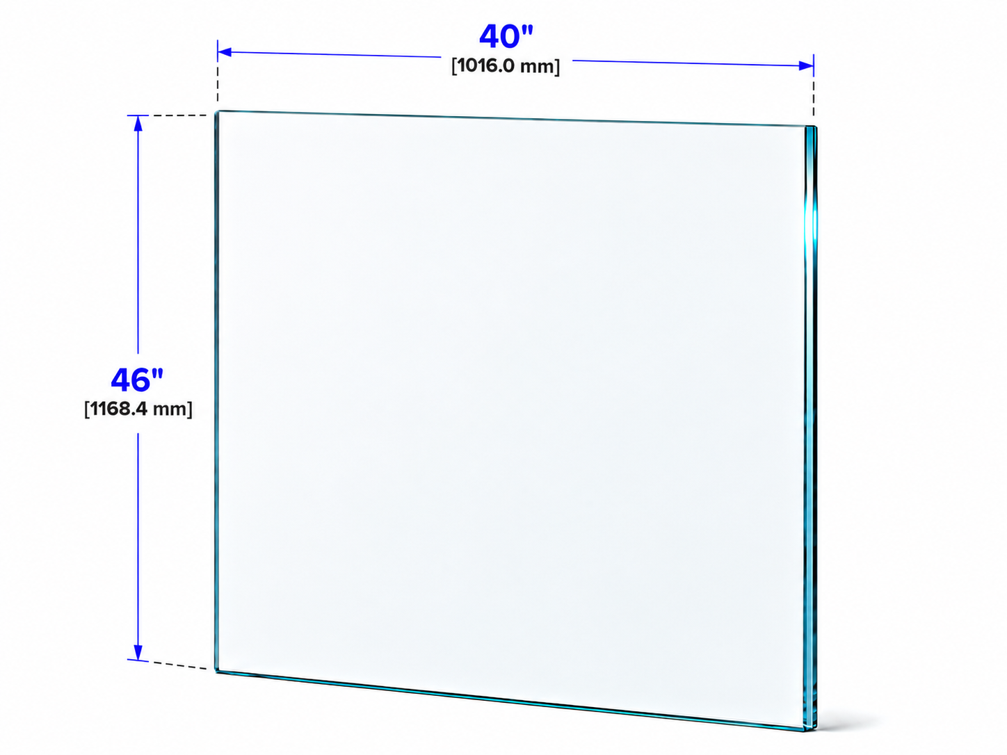 1/2" Railing Glass Panel - 46" Height