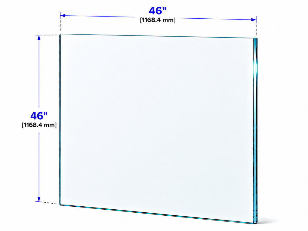1/2" Railing Glass Panel - 46" Height