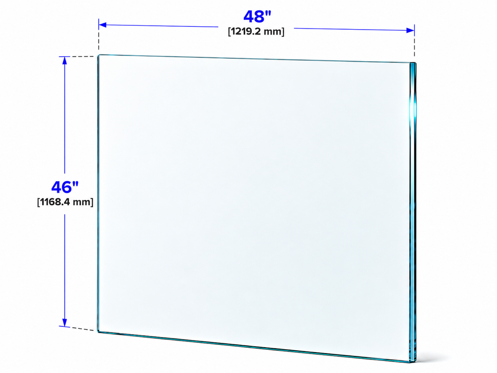 1/2" Railing Glass Panel - 46" Height