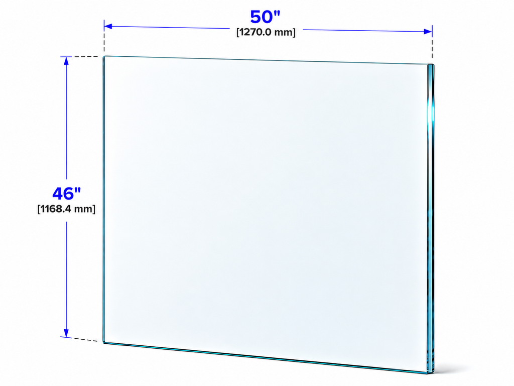 1/2" Railing Glass Panel - 46" Height