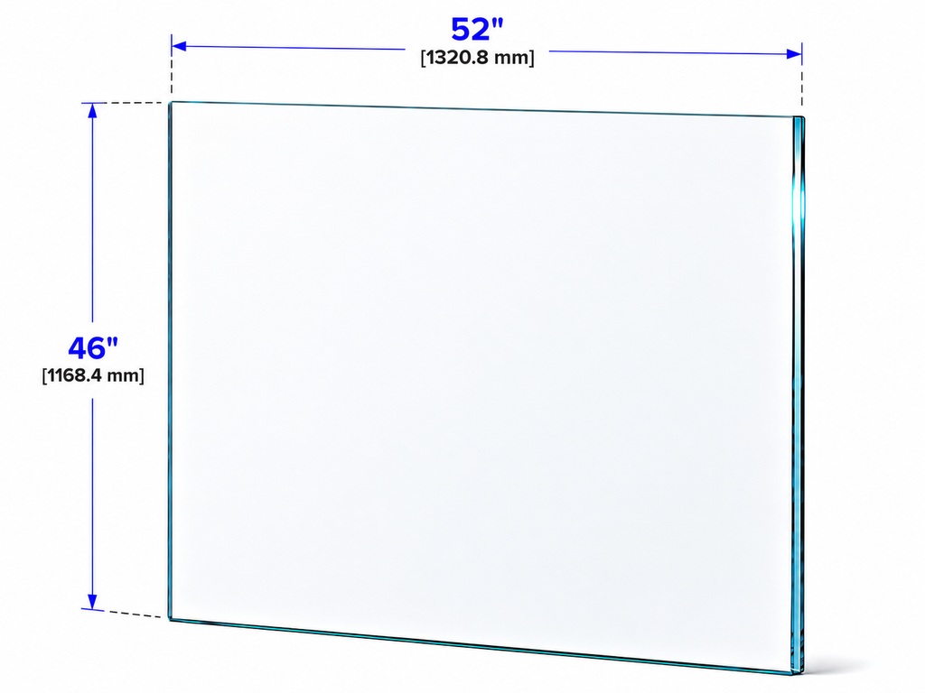 1/2" Railing Glass Panel - 46" Height