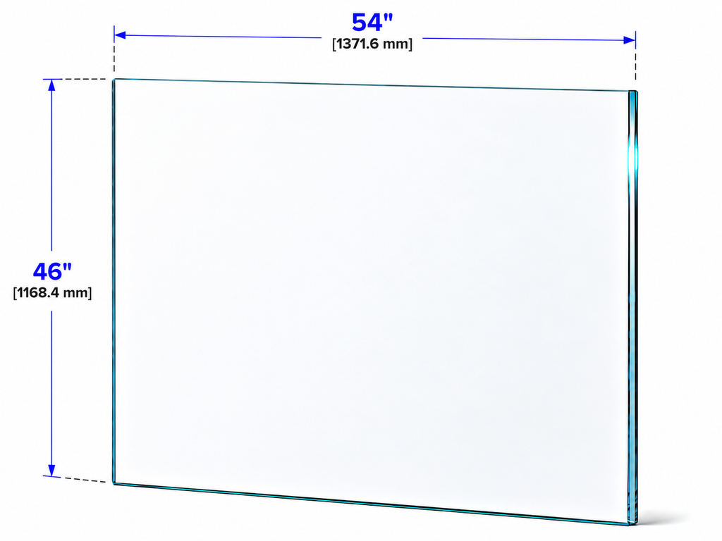 1/2" Railing Glass Panel - 46" Height