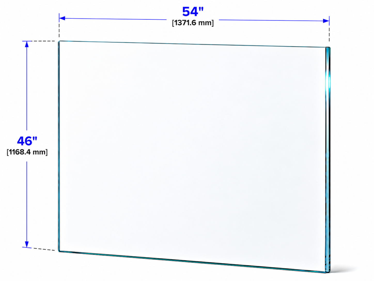 1/2" Railing Glass Panel - 46" Height