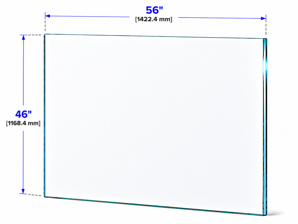 1/2" Railing Glass Panel - 46" Height