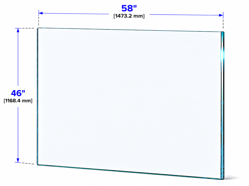 1/2" Railing Glass Panel - 46" Height
