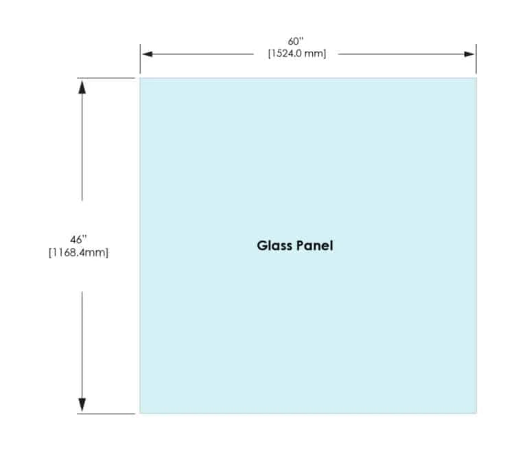 1/2" Railing Glass Panel - 46" Height