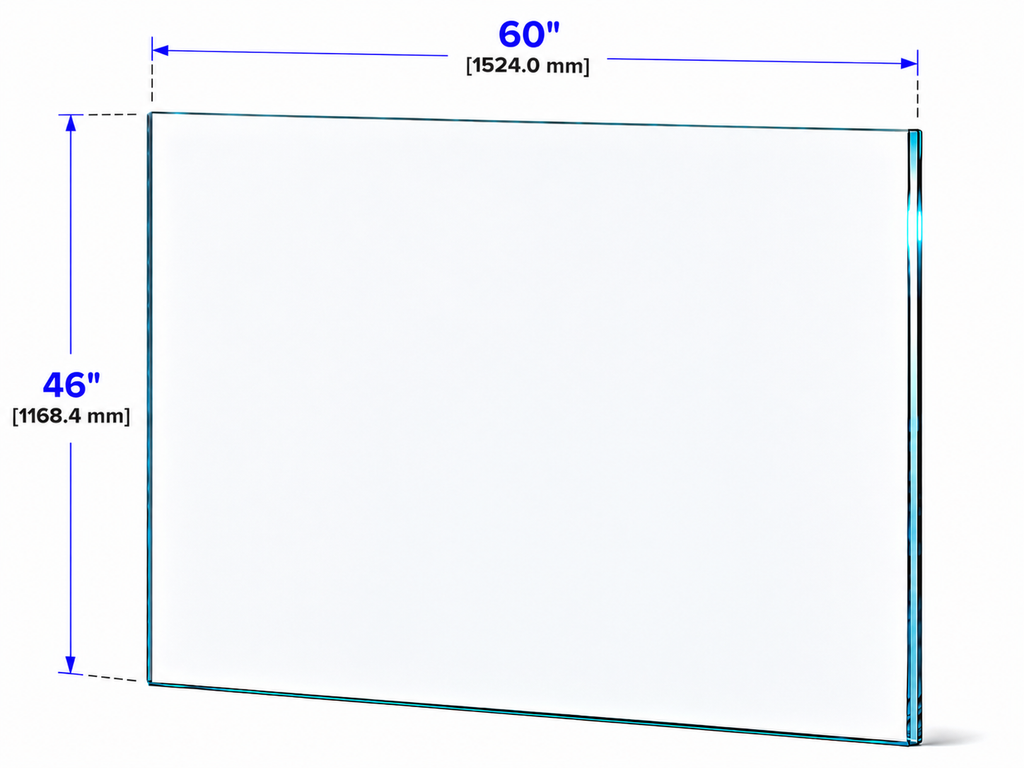 1/2" Railing Glass Panel - 46" Height