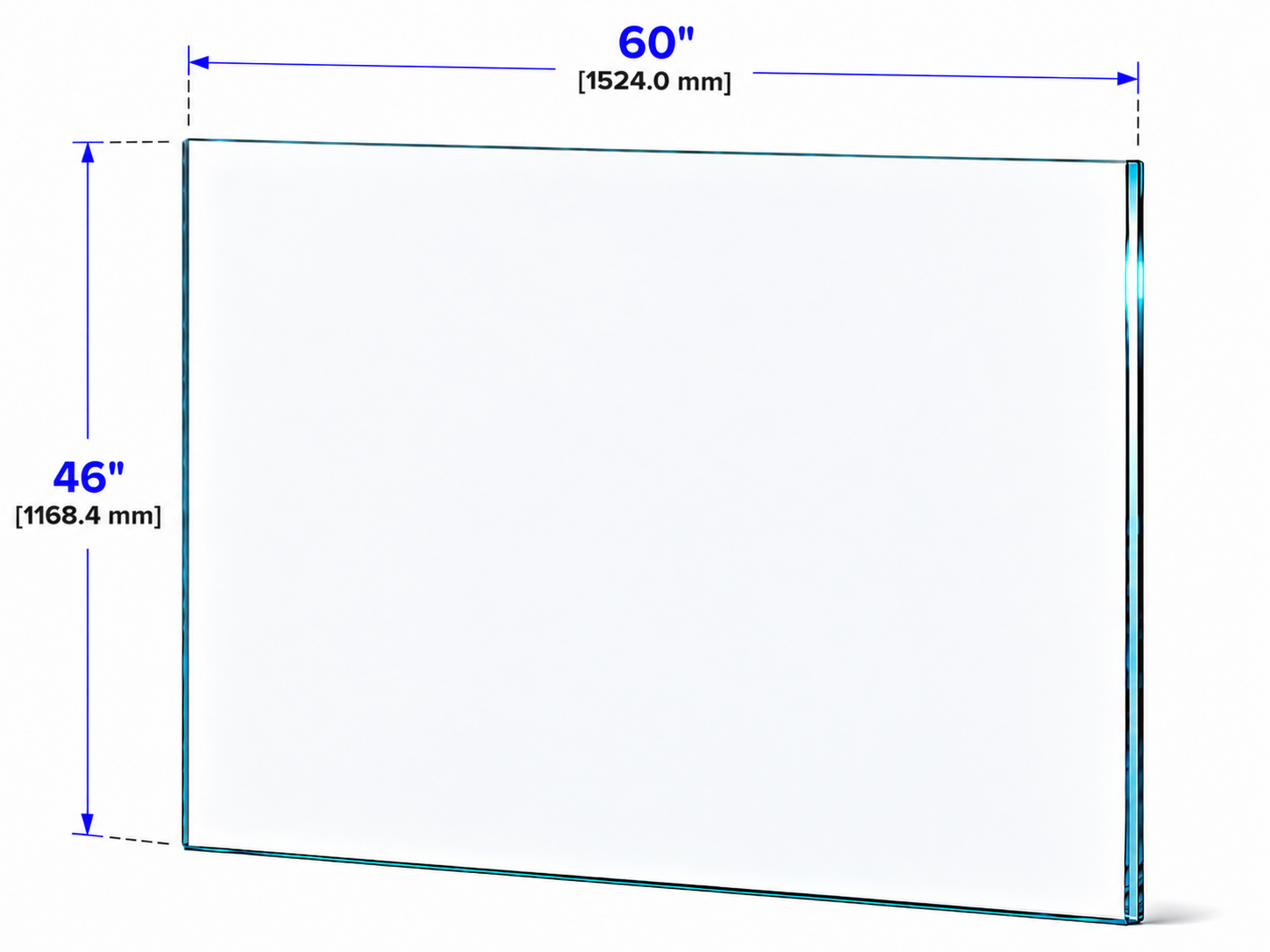1/2" Railing Glass Panel - 46" Height