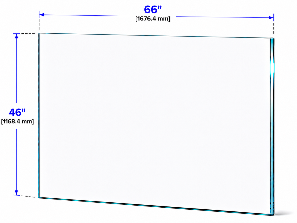 1/2" Railing Glass Panel - 46" Height