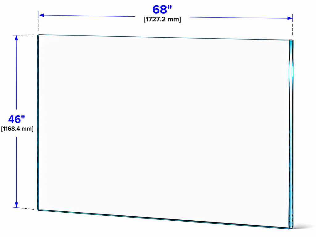 1/2" Railing Glass Panel - 46" Height