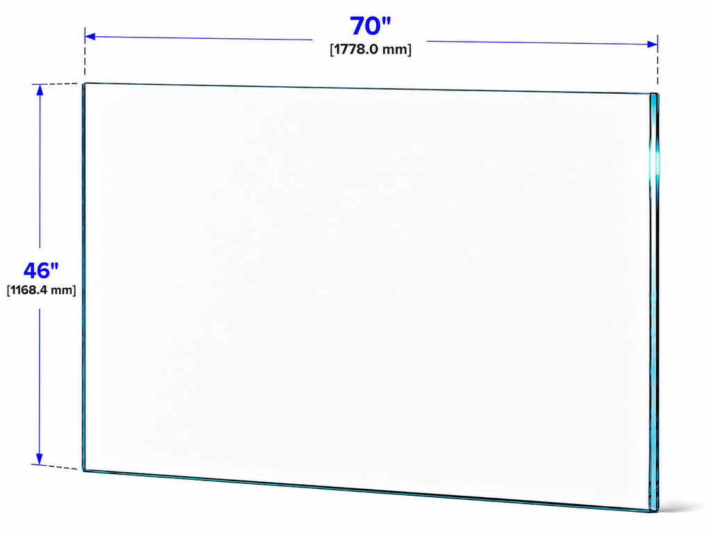 1/2" Railing Glass Panel - 46" Height