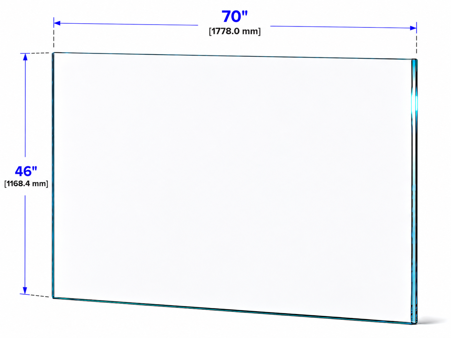 1/2" Railing Glass Panel - 46" Height