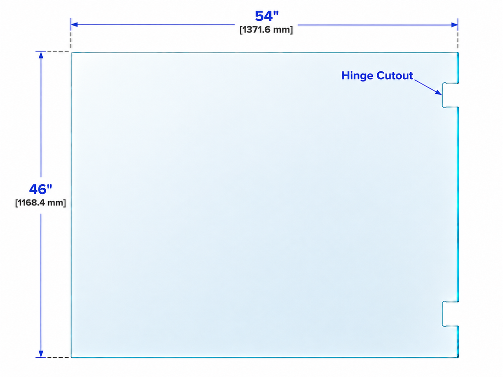 46×48 Stock Railing Glass Side Panel