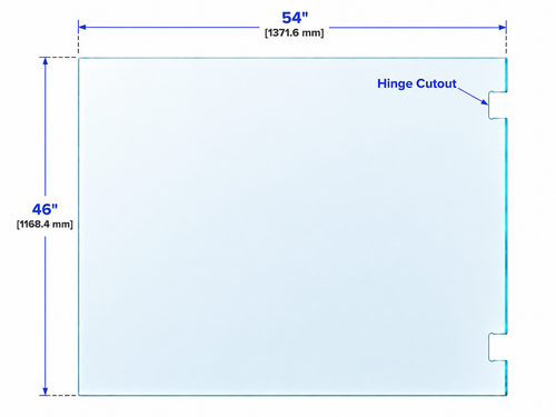 46×48 Stock Railing Glass Side Panel