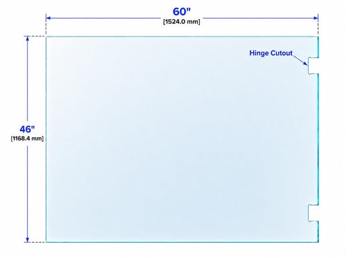 46×48 Stock Railing Glass Side Panel