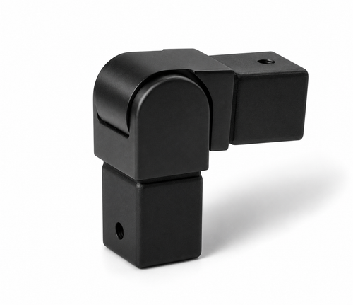 90° Adjustable Vertical Elbow for 25x21 mm Rectangular Cap Handrail