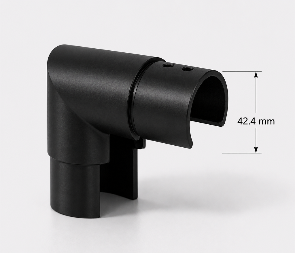 90° Vertical Elbow for 42.4mm Ø Cap Handrail