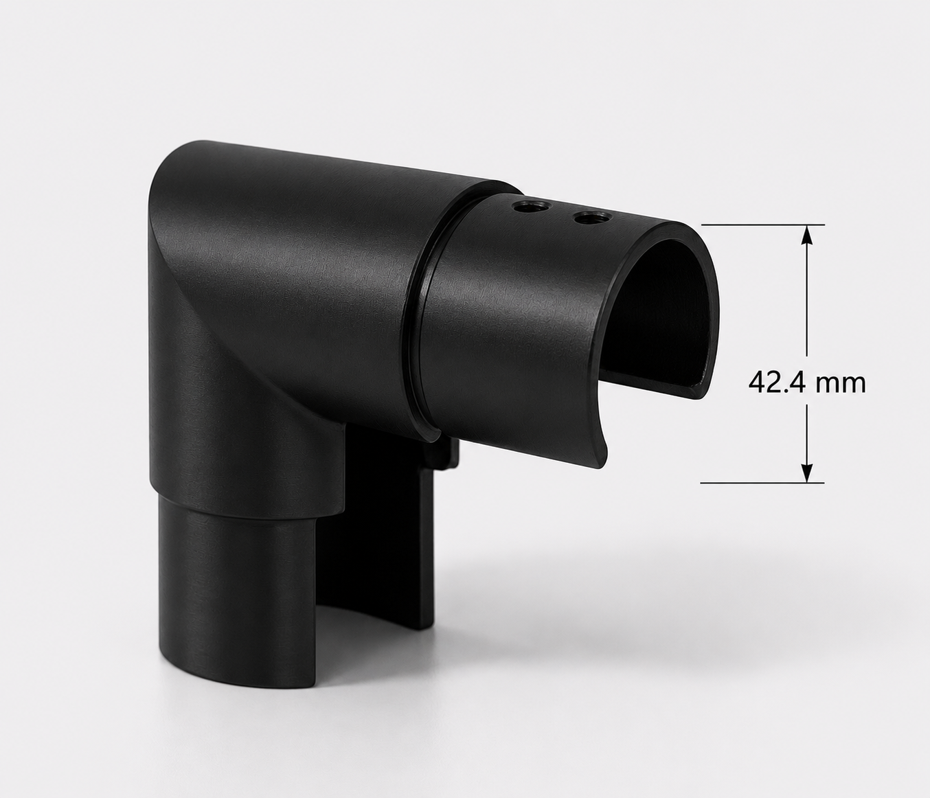 90° Vertical Elbow for 42.4mm Ø Cap Handrail