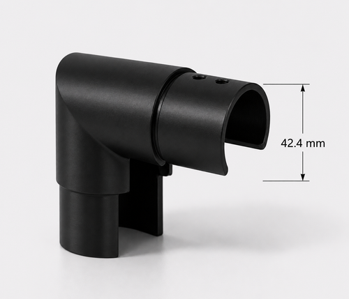 90° Vertical Elbow for 42.4mm Ø Cap Handrail