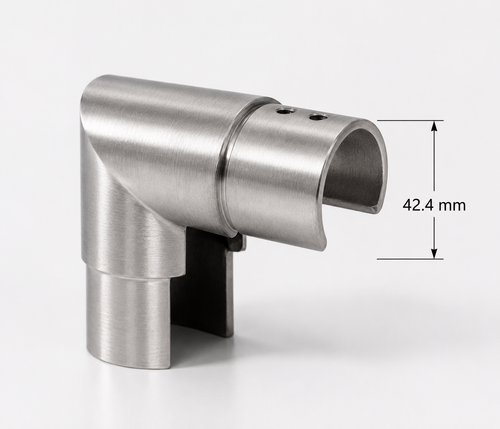 90° Vertical Elbow for 42.4mm Ø Cap Handrail