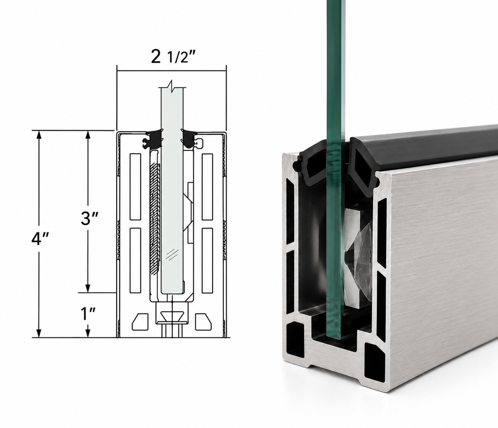 4" Top Mount Railing Base Shoe