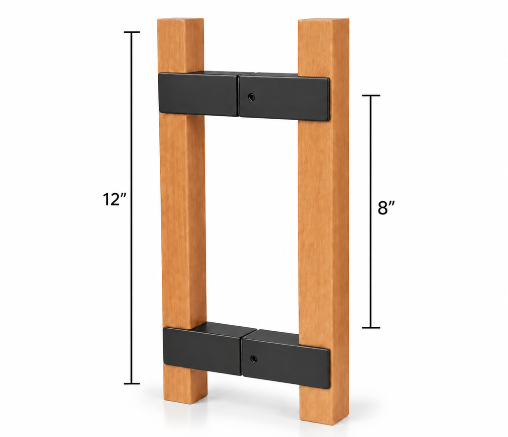 8" Square Sauna Door Handle – Natural Wood