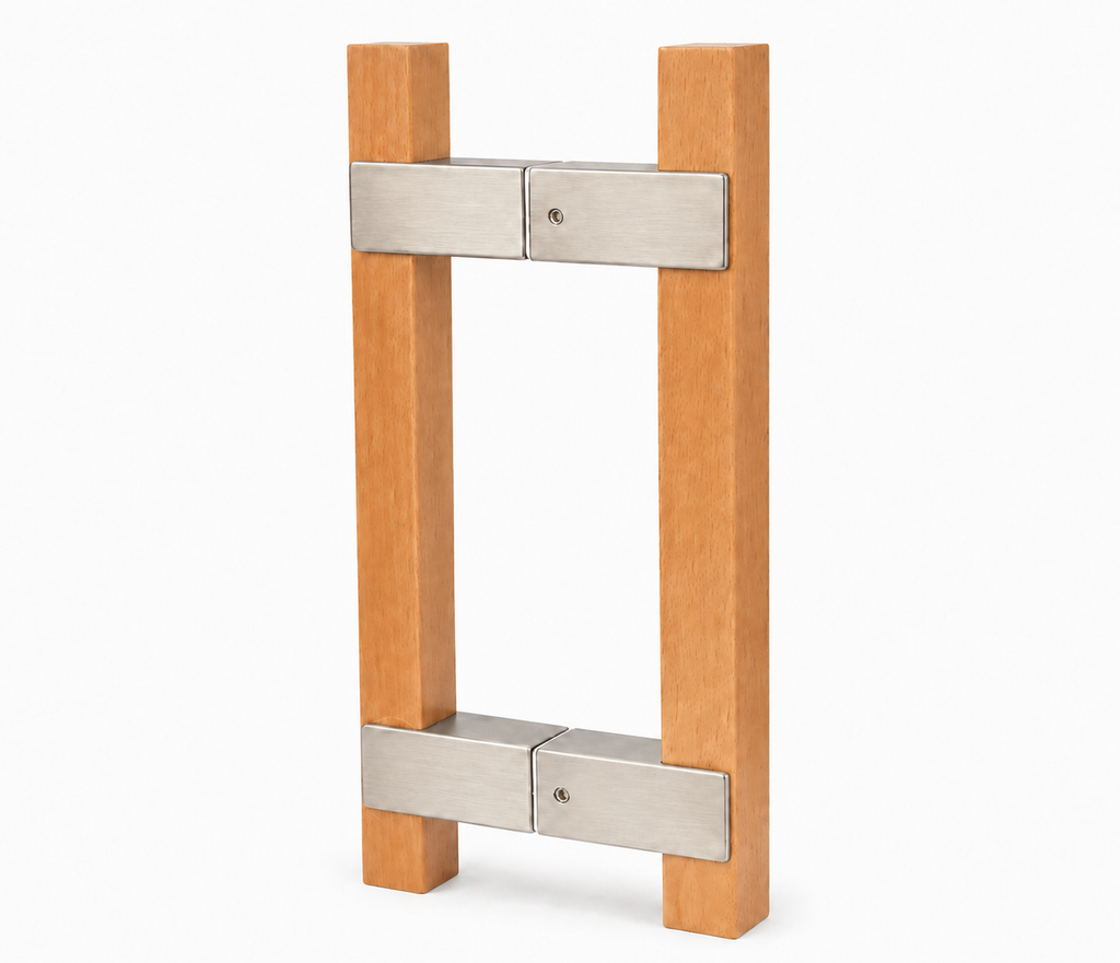 8" Square Sauna Door Handle – Natural Wood