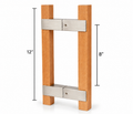 8" Square Sauna Door Handle – Natural Wood