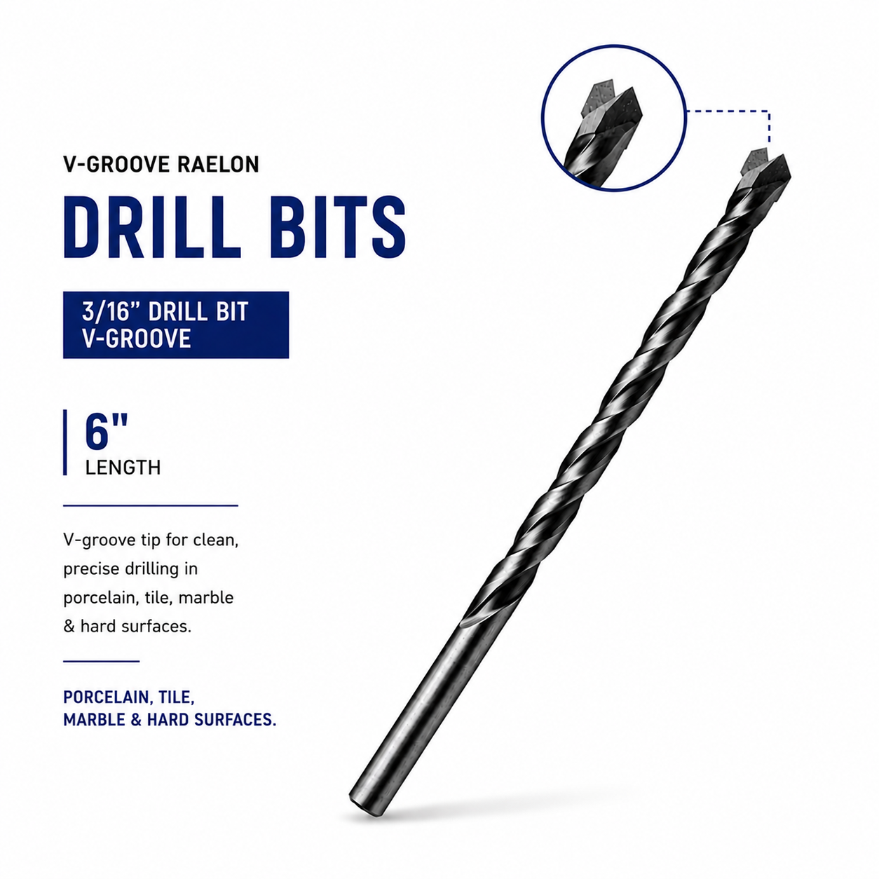3/16 DRILL BIT V-GROOVE