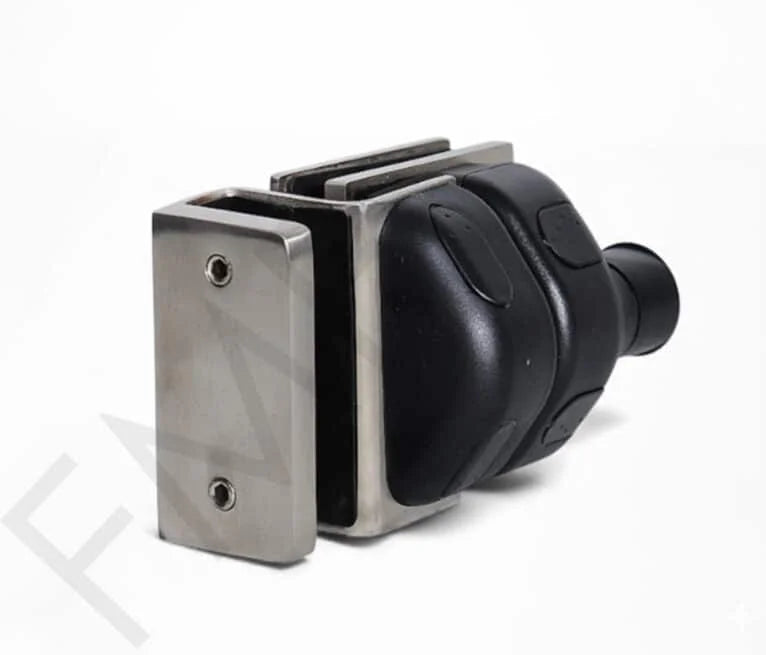 90° Right Side Glass Mount Magnetic Gate Lock W/Key-SS