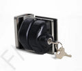 90° Right Side Glass Mount Magnetic Gate Lock W/Key-SS