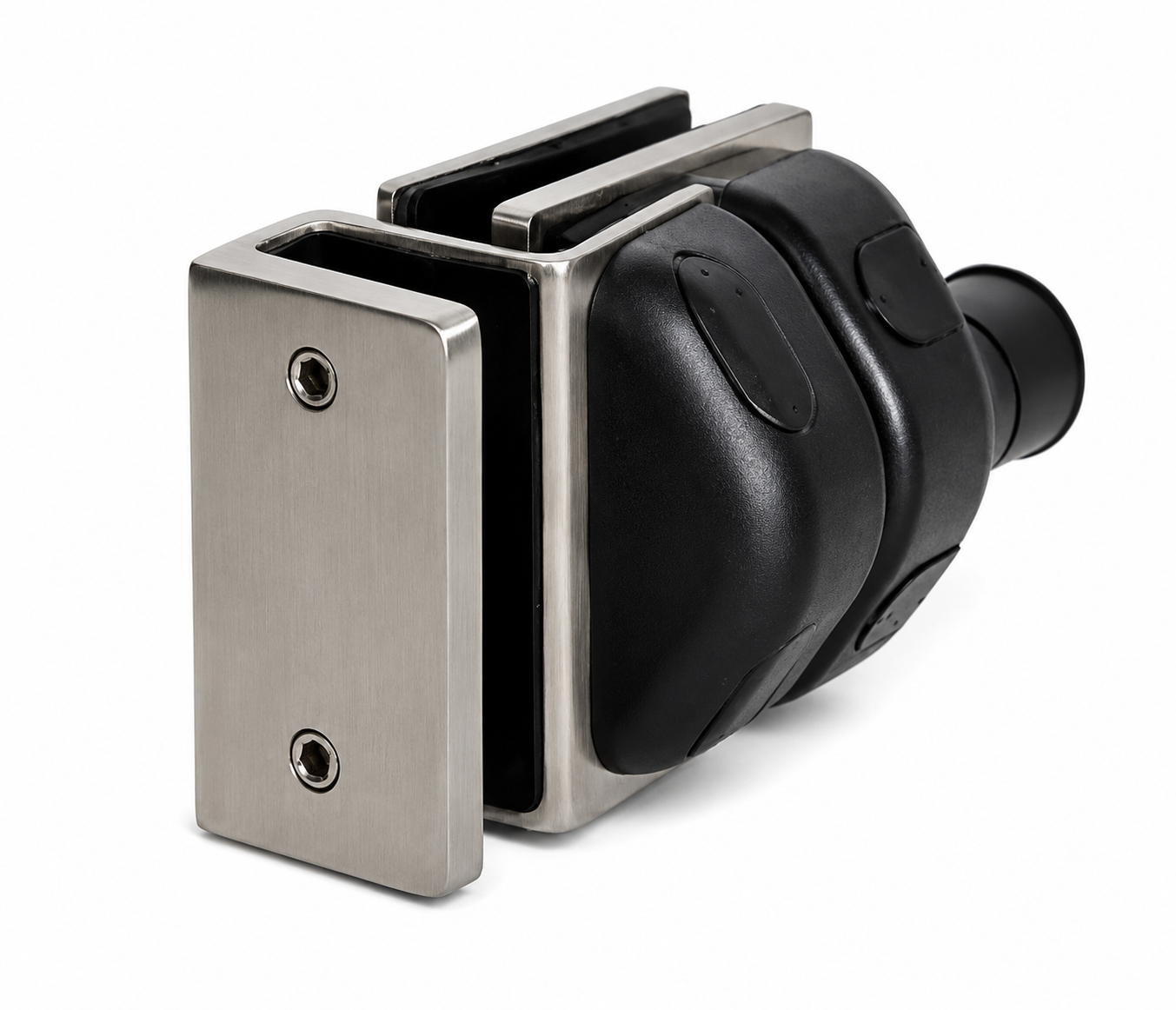 90° Right Side Glass Mount Magnetic Gate Lock W/Key-SS