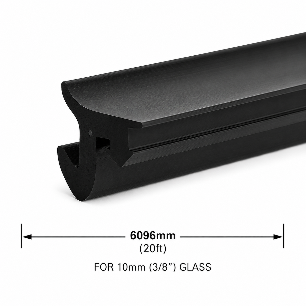 Roll-In Gasket for Architectural U-Channel for 3/8" (10mm) Glass