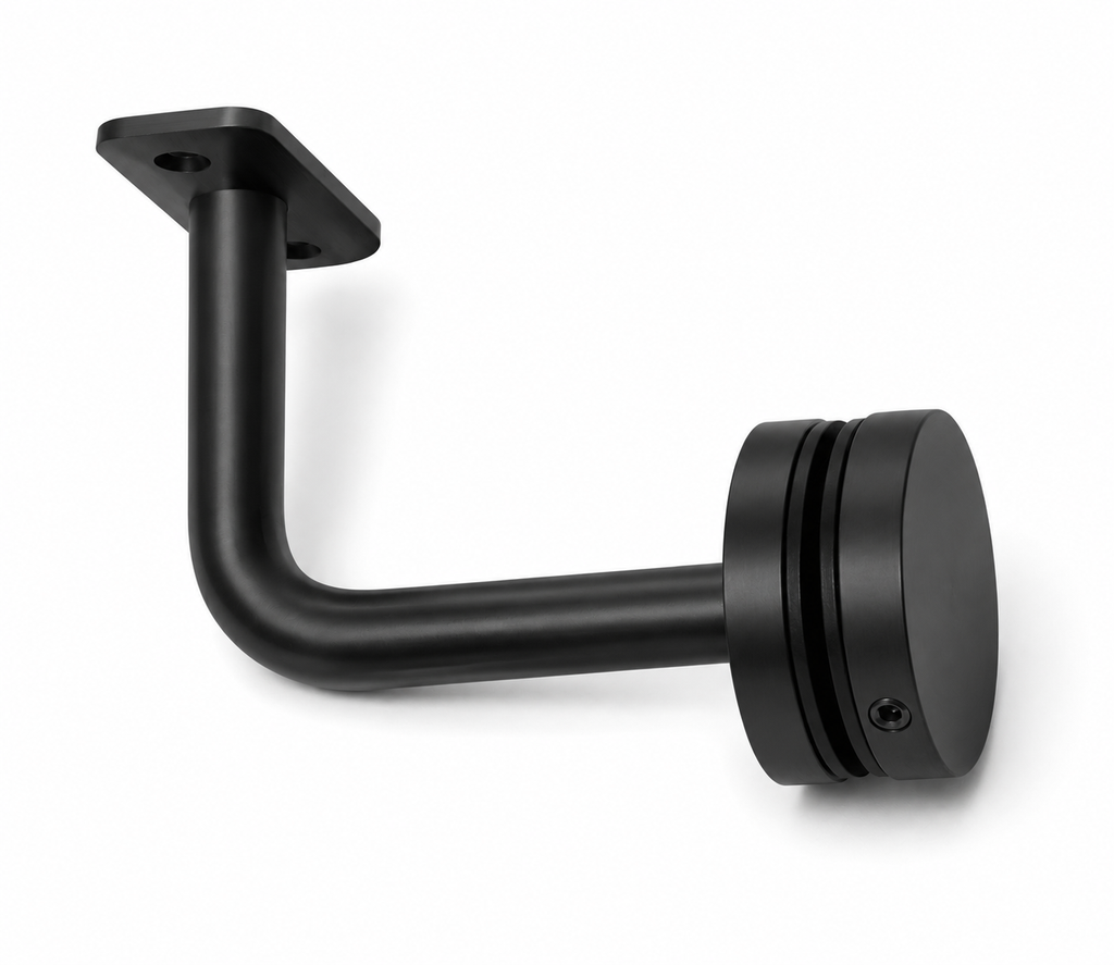 Fixed Saddle Glass Mount Round Handrail Brackets