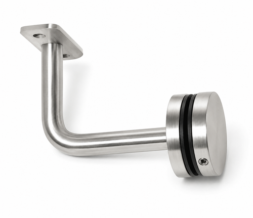 Fixed Saddle Glass Mount Round Handrail Brackets