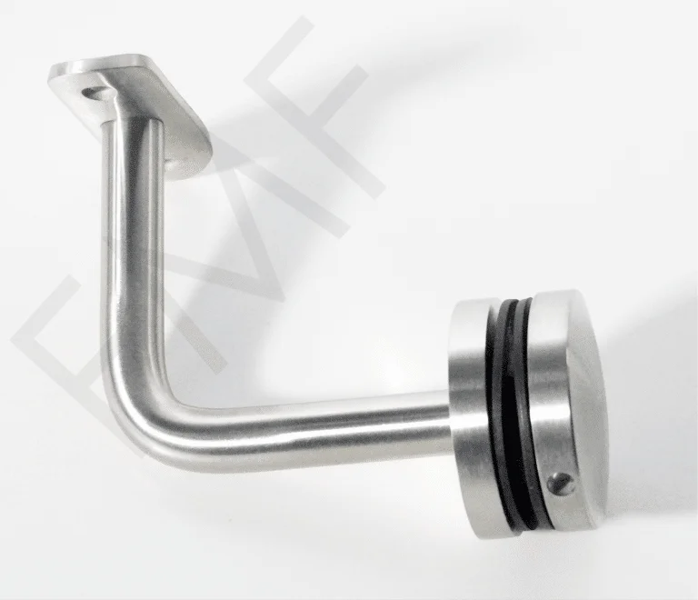 Fixed Saddle Glass Mount Round Handrail Brackets