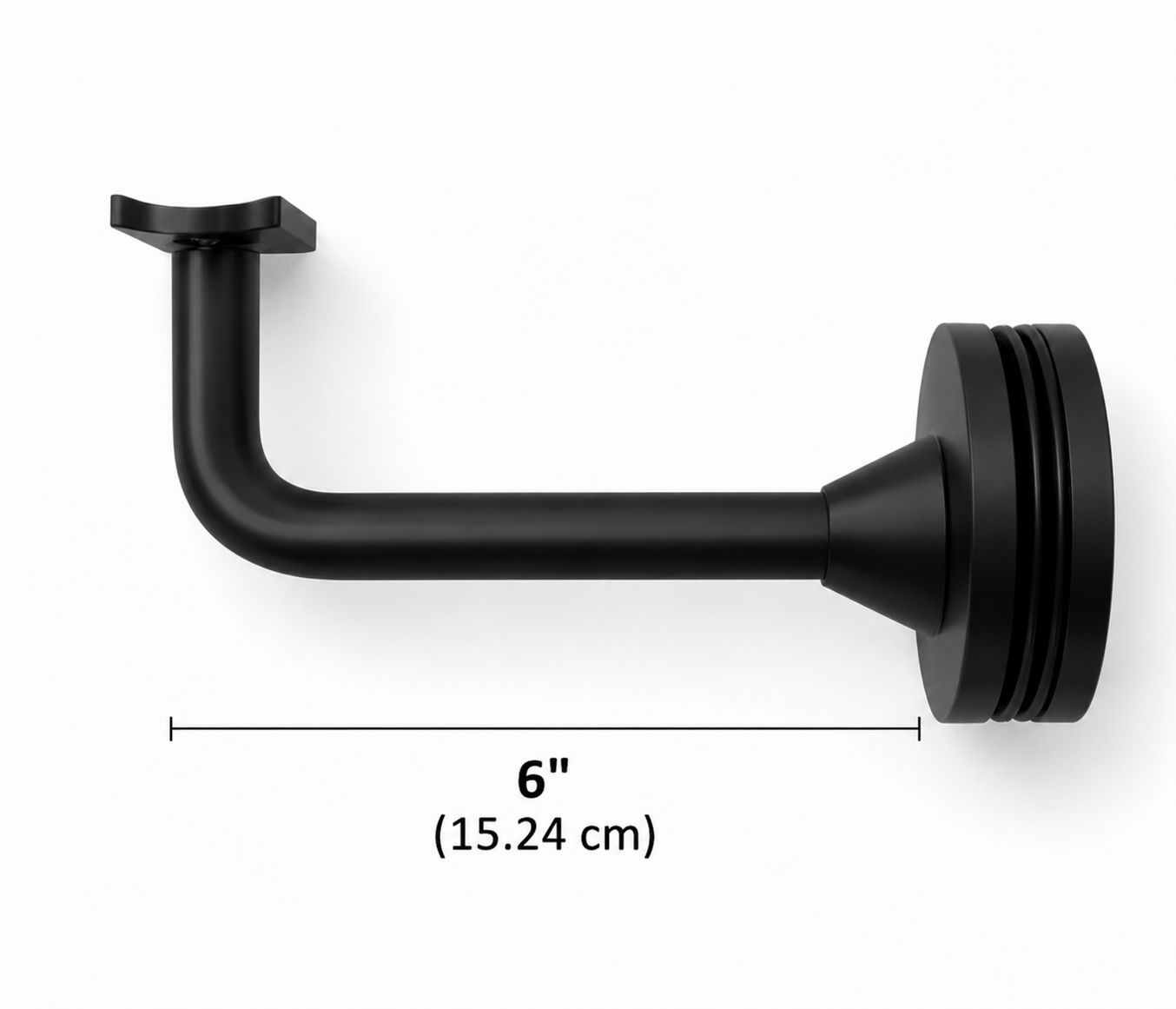 6" Flat Saddle Glass Mount Adjustable Handrail Brackets