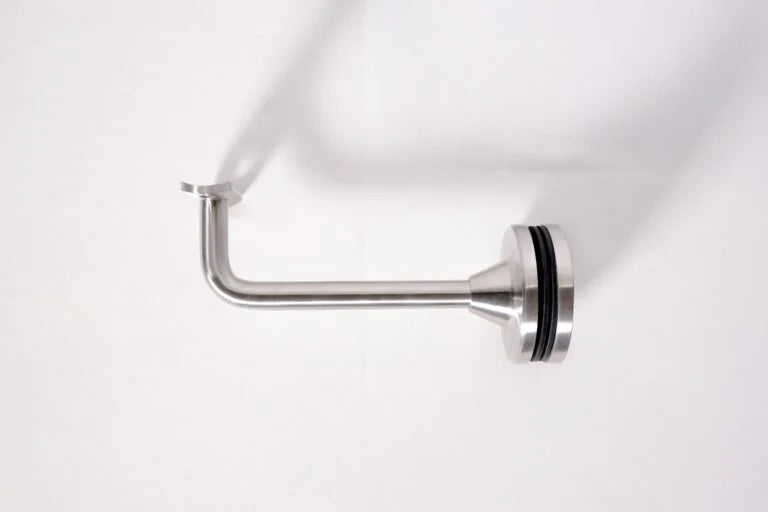 6" Flat Saddle Glass Mount Adjustable Handrail Brackets