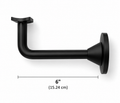 6" Flat Saddle Wall Mount Adjustable Handrail Brackets