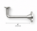 6" Flat Saddle Wall Mount Adjustable Handrail Brackets