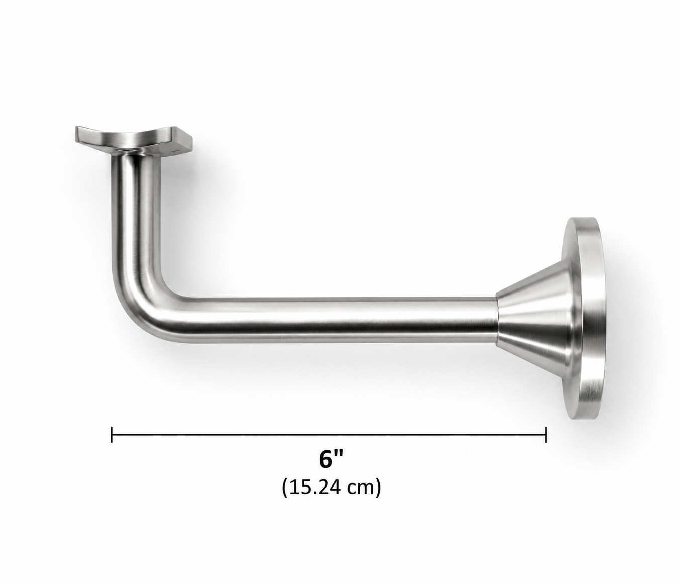 6" Flat Saddle Wall Mount Adjustable Handrail Brackets