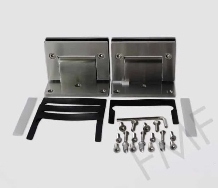 Hydraulic Offset Wall-Mount Glass Hinge 304SS Hold-Open - Sold in Pairs