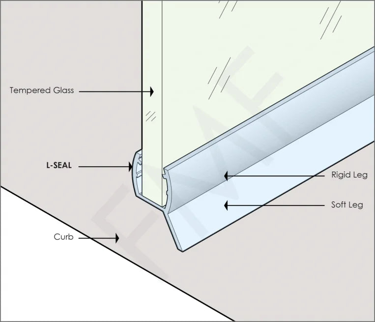 10mm Shower Door L-Seal