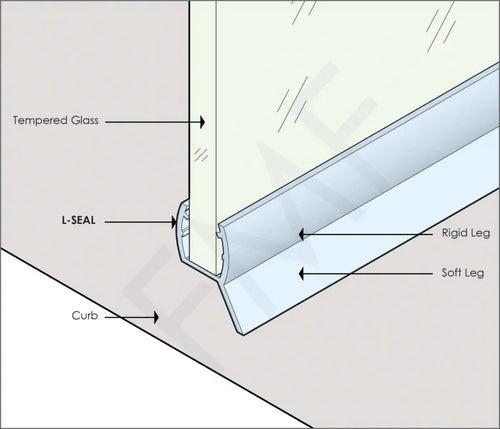 10mm Shower Door L-Seal